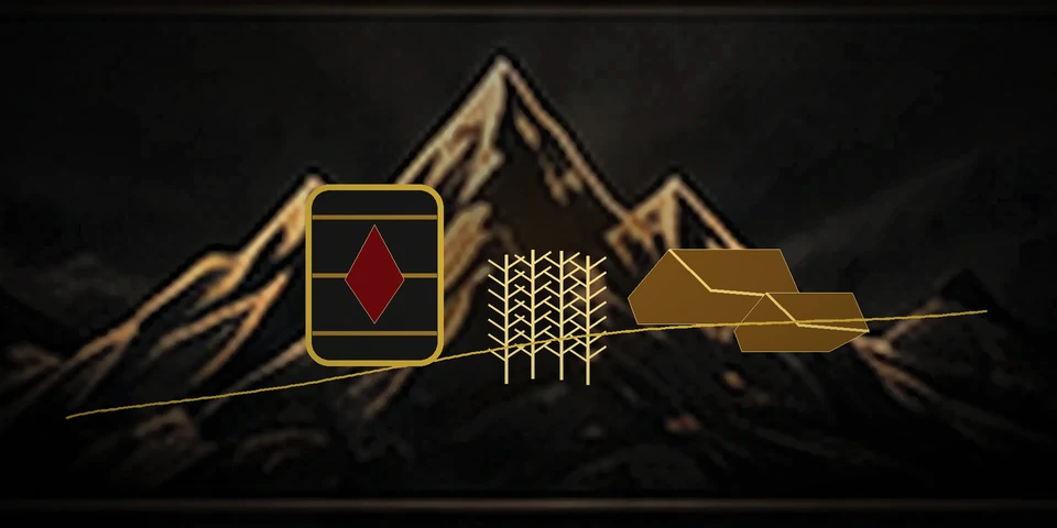 Oil, grain, and precious-metal symbols representing futures, commodities, and physical supply.