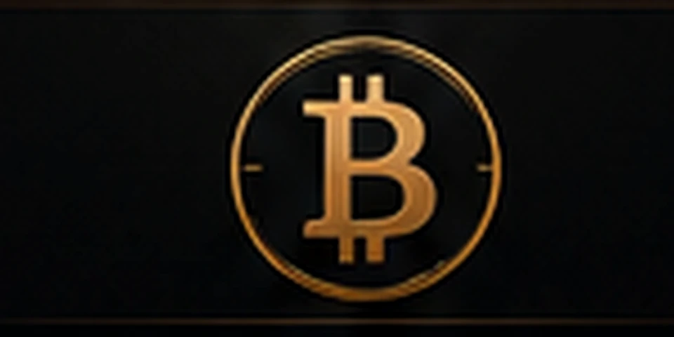 A gold Bitcoin symbol on a dark strategic market display.