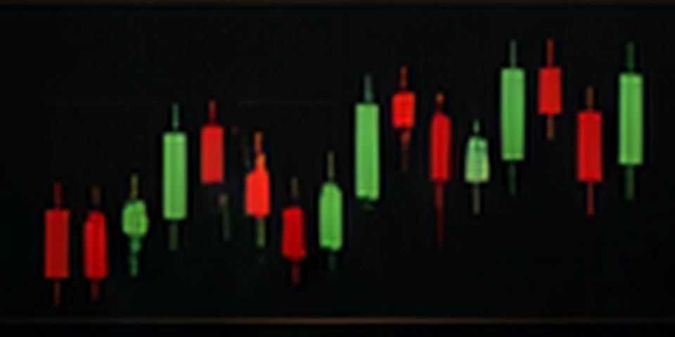 Red and green candlesticks charting a liquid global stock market.