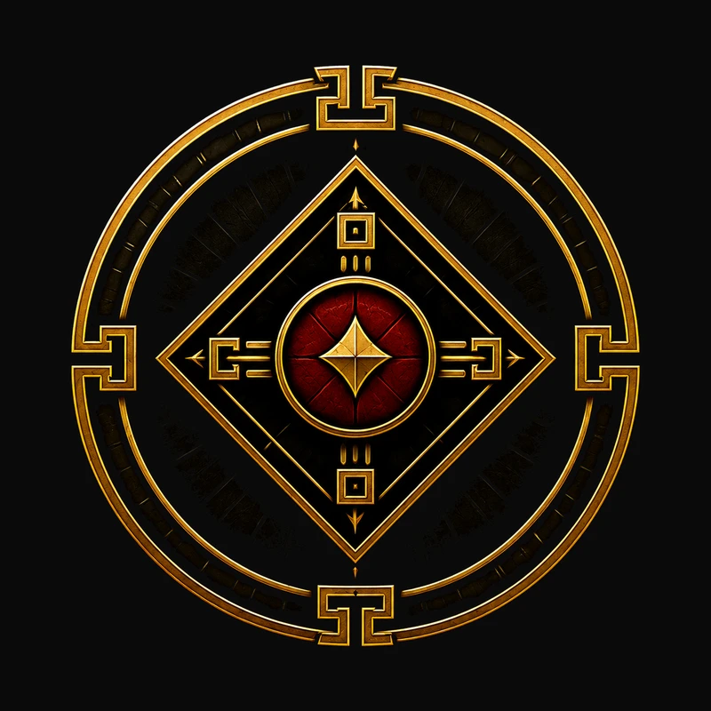 Seal 03, a Silk Gold defensive diamond and four control points surrounding a Tactical Crimson center, representing Risk Control Before Position.